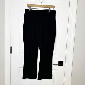 MM.LaFleur Dress Pants Womens 10 Black Excellent Side Zip Cropped Flare Stretch